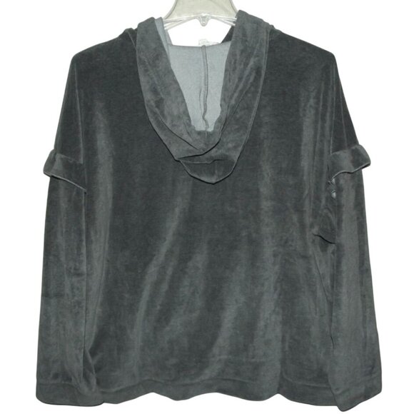 Weekend Suzanne Betro Womens Size 2X Gray Velour Hoodie Drawstring Pocket 2xl - Picture 2 of 9